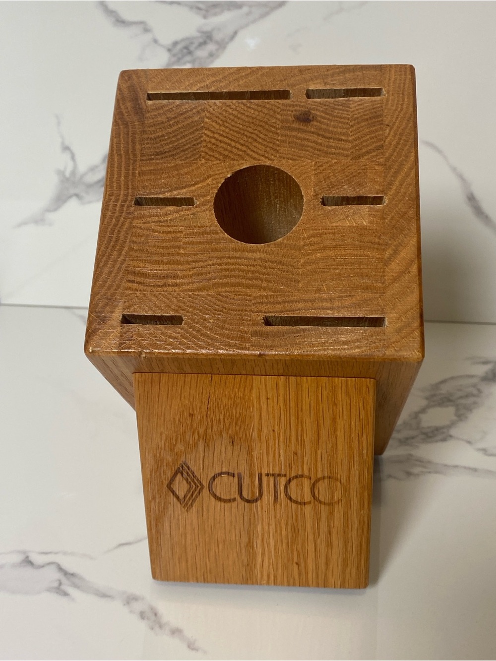 Cutco Wood Knife Block 7-Slot Honey Oak Countertop